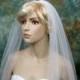 Mantilla bridal wedding veil ivory fingertip alencon lace