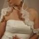 Soft and Sheer Mantilla wedding veil. Circular cut 42" fingertip length. Made In USA