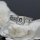 Art Deco Platinum Mounting with 0.94ct Emerald Cut Diamond with EGLUSA Certificate, Antique Platinum Diamond Engagement Ring (1925-1940)