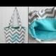 Monogrammed Chevron Tote Bag - Bridesmaid Gift  - Beach Bag - Teachers Gift - Mother's Day Gift - Diaper Bag - Personlized Bag - Gift Bag
