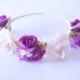 Violet Garden Flower Wedding Crown, Bridal Crown, Festival Headband, Woodland Crown, Flower Headband, FREE SHIPPING