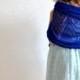 Lace Scarf / Shawl / Stole Linen Cobalt / Monaco Blue / Royal Blue Knitted Gauzy Thin Bridesmaid Lace