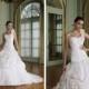 One-shoulder Bridal Ball Gown with Pick-up Lace Skirt