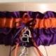 Garter Sale Plum/Purple and Orange Wedding Garter Set, Bridal Garter Set, Keepsake Garter, Prom Garter, Wedding Accessories
