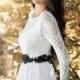White Lace Wedding Dress Romantic Lace Wedding Gown Long Wedding Gown Long Sleeve Wedding Dress - Handmade By SuzannaM Designs