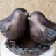 Antique Bronze Finish Love Bird Cake Topper