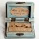 wedding ring box, ring bearer box, jewelry box, wooden jewelry box, ring box, mr and mrs ring box,personalized box, bright Aqua Blue Box