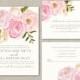 Wedding Invitation Suite DEPOSIT - DIY, Watercolor Floral, Rustic, Boho Chic, Vintage, Country, Invite Kit, Printable (Wedding Design #56)