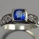 ALEXANDRA 14K gold ring with created Sapphire