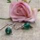 Tiny Quartz Jewelry-Green Gemstone Earrings-Drop and Dangle-Silver Jewelry-Birthday Gift Idea