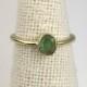 Colombian Emerald 14K Gold Ring Sz 6 Bezel Set Solitaire Engagement Wedding Stacking Band