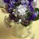 Vintage velvet violet bouquet and boutonnierre 