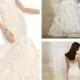 Strapless Sweetheart Lace Appliques Bodice Wedding Dresses with Textured Skirt