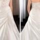 Soft Silk Sweetheart A-line Wedding Dress with Beaded Bodice Ruched Waist
