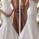 High Beaded Illusion Neckline Mermaid Wedding Dress