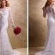 Fit and Flare Long Sleeves Sheer Wedding Dresses with Sweetheart Neckline