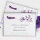 Eggplant Purple Tandem Bike Save the Date Wedding Editable PDF Templates
