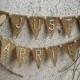 Just Married Rustic Cake Topper Banner - Hessian Wedding Bunting - Burlap Cake Topper - Rustic Wedding Decor - Hearts Bunting - Fall Wedding