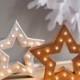 Freestanding christmas star shaped marquee letter light - battery operated