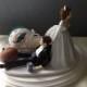 Wedding Cake Topper Bridal  Miami Dolphins  NFL Funny Football  team  Football Themed with matching garter