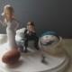 Miami Dolphins NFL Wedding Cake Topper Bridal Funny Football team Themed Ball and Chain Key with matching garter