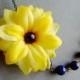 Statement Necklace,Yellow Sunflower Necklace,Floral Necklace,Yellow Necklace,Navy Blue Necklace,Bridesmaid Necklace,Bridesmaid Gift,Gift Her