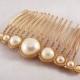 Rose gold hair comb, Bridal jewellery Pearl headpiece, Bridal hair accessories, Bridal pearl hair piece, Wedding rose gold accessories tiara