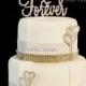 Real Rhinestone Always and Forever Silver Wedding Love Cake Topper By Forbes Favors