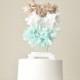 Multi-Fringe-Garland Cake Topper (You choose colors) with Custom Banner. Color Blocking Meets Cake.