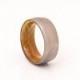Mens Wedding Band with staghorn wood and Titanium Ring comfort fit man ring woman