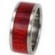 Blood Wood Ring, Titanium Ring, Wooden Wedding Band, Ring Armor Included