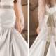 Elegant Ruched Fit Flare Wedding Dress with Asymmetrical Dropped Waist Circular Skirt