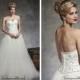 Beautiful Satin & Tulle Ball Gown Sweetheart Neck Dropped Waistline Wedding Dress