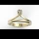 Engagement ring & wedding band, 14K yellow gold with diamond engagement ring,Chevron ring, Anniversary ring
