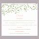 DIY Wedding Details Card Template Editable Word File Instant Download Printable Details Card Green Details Card Elegant Information Cards