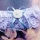 Sand dollar Garter/ White Satin and Lace / Blue bow with Sand Dollar embellishment / Destination Wedding/ Bridal garter/ Beach Wedding