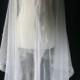 Antique off-whiteTulle Wedding veil  with small embroidery around