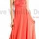 Bridesmaid Dress Infinity Dress Coral with Chiffon Overlay Floor Length Maxi Wrap Convertible Dress Wedding Dress