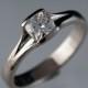 Cushion Moissanite Fold Solitaire Engagement Ring in nickel free 14k White Gold, Forever Brilliant Moissanite, Diamond Alternative