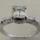 Vintage emerald cut diamond ring, engagement ring, vintage ring, emerald cut diamond ring