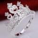 Sterling Silver Cubic Zirconia Princess Crown ring size 8