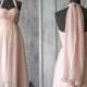 2015 Pink Chiffon Bridesmaid dress, Sweetheart Blush Wedding dress, Empire Waist Halter dress, Maternity Formal dress floor length (F031)