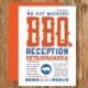 Casual customizable bbq wedding reception invitation. This 5x7 is easy to print at home or send to an online printer.