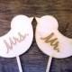 Wedding Cake Topper Sign Love Birds Engraved Wood Signs "MRS MR" Photo Props Mr and Mrs
