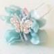 Bridal Hair Pin Set-Silk Blossom Butterfly Hair Pins-Wedding Hair Accessories-Wedding Hair- Butterfly Hair Pins-Woodalnd Hair PIns