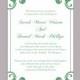 DIY Wedding Invitation Template Editable Word File Instant Download Elegant Printable Invitation Green Wedding Invitation Green Invitations