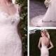 Amazing Tulle & Satin Mermaid V-neck Neckline Wedding Dress With Appliques and Beadings