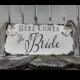 HERE COMES the BRIDE Sign with Anchors, Rustic Beach Wedding Sign, Shabby Chic Wedding Sign, Nautical Wedding, Navy Bride, Military Wedding