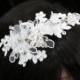 Bridal headpiece, Lace headband, Lace headpiece, Fabric flower headpiece, Wedding headpiece