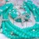 Turquoise Wedding Jewlery - Starfish Wedding Necklace - Blue Bridal Jewelry -Turquoise Bridesmaid Jewelry - Starfish Brooch - Beach Wedding